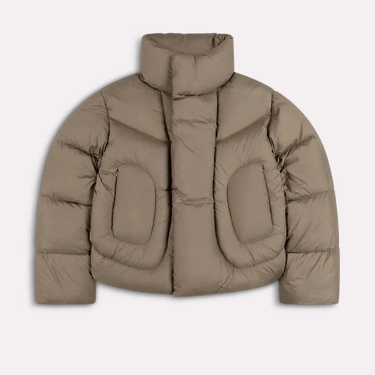 Green Roll Neck Puffer Jacket