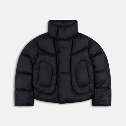 Black Roll Neck Puffer Jacket
