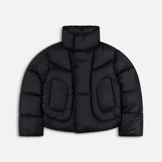 Black Roll Neck Puffer Jacket