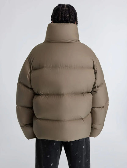 Green Roll Neck Puffer Jacket