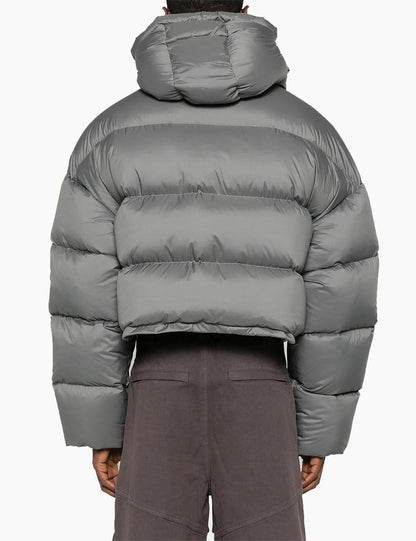 Gray high-neck down jacket